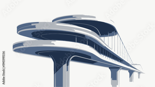 Futuristic Skybridge and Elevated Structure vector illustration
