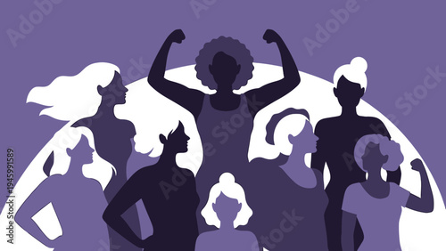 Diverse Group of Women Standing Together vector illustration