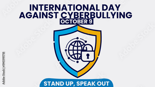International Day Against Cyberbullying - October 9 vector illustration