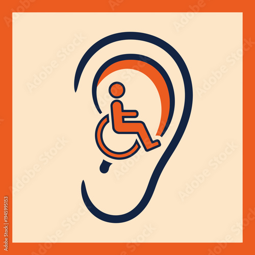 Inclusive Audiology Symbol: Hearing Accessibility and Disability Accommodation Concepts