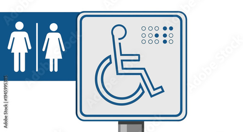 Inclusive Restroom And Accessibility Symbol Signage For People With Disabilities