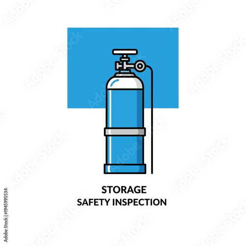 Industrial Oxygen Tank Illustration Depicting Safety Inspection and Resource Management Concepts