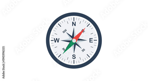 Compass navigation tool on white background, direction indicator
