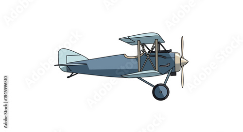 Vintage Biplane Aircraft - Retro Aviation Illustration