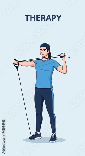 Innovative Exercise Routine Depicting Fitness and Therapy with Resistance Band Demonstration