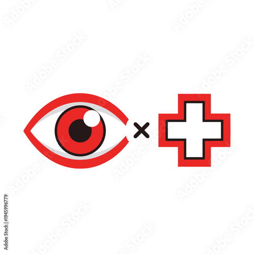 Innovative Eye Care and Medical Vision Healthcare Concept With Bold Red Graphic Elements