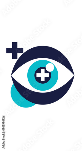 Innovative Eye Care Logo Design Featuring a Modern Aesthetic and Medical Symbolism