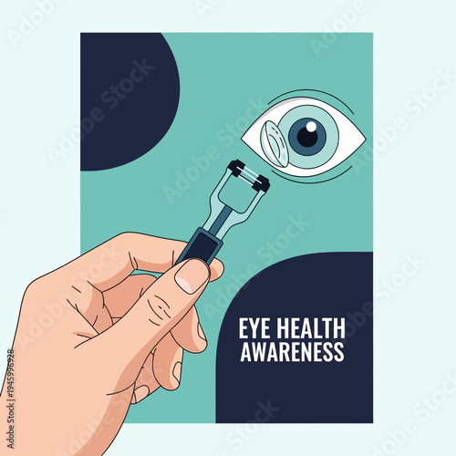 Innovative Eye Care Illustration Promoting Vision Health and Contact Lens Practices