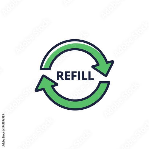 Innovative Graphic Depicting Sustainability and Circular Economy Principles with Refill Symbolism