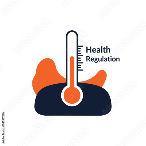 Innovative Graphic Design Illustrating Health Regulation and Healthcare Temperature Concepts