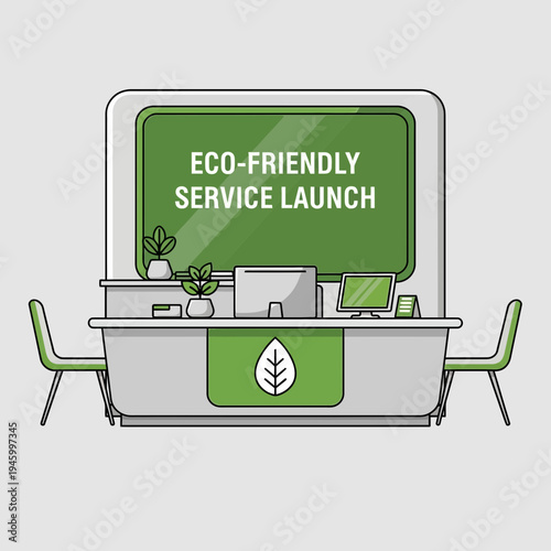 Innovative Green Service Launch: A Modern Eco-Friendly Reception Area Design