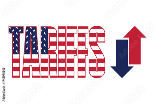 United States Tariffs with down and up arrows 