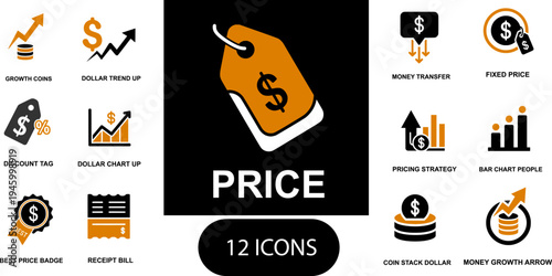 Tableau sur toile Price icon set