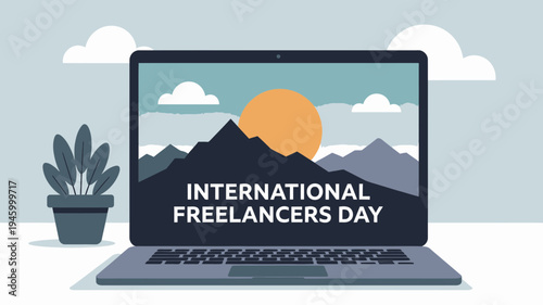 International Freelancers Day Concept vector illustration