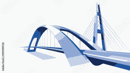 Modern Bridge Architecture vector illustration