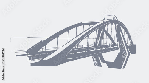 Modern Arch Bridge Design vector illustration
