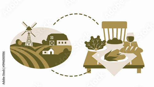 Farm to Table Concept vector illustration