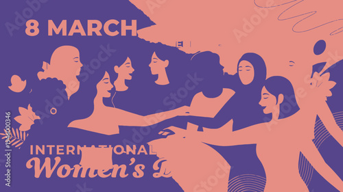 International Women's Day 8 March Celebration vector illustration