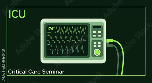 Intensive Care Unit Displaying Vital Signs During Critical Care Seminar Presentation