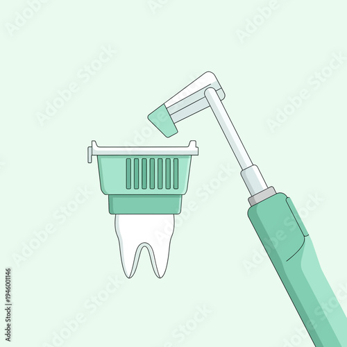 Innovative Tooth Care Illustration Depicting Advanced Dental Hygiene and Protective Cleansing