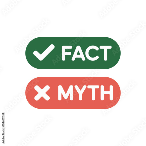 A simple graphic illustrating the difference between fact and myth