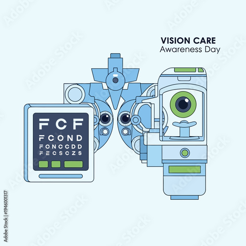 Innovative Vision Care Concept Depicting Optometry Equipment For Eye Health Awareness Campaigns