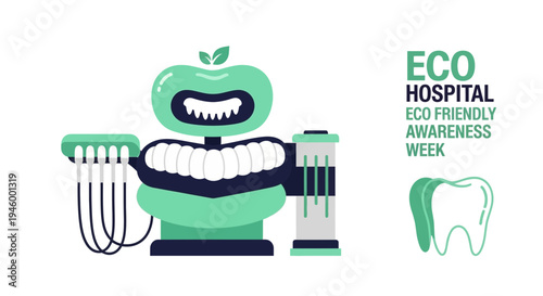 Innovative Illustration Of An Eco-Friendly Dental Hospital Concept Design In Illustration