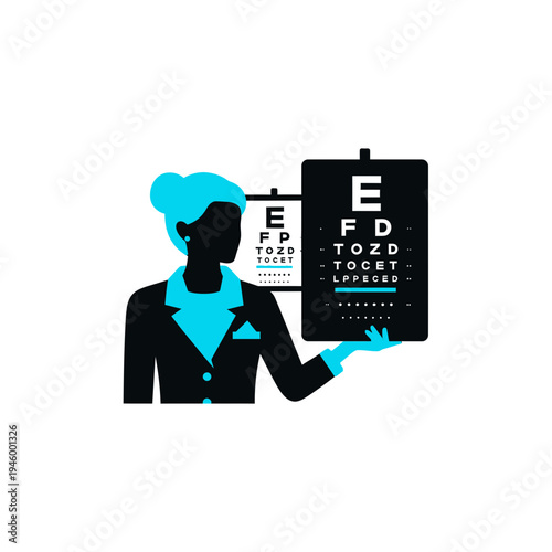 Innovative Illustration Of An Optometrist Displaying Eye Chart For Vision Assessment And Clarity