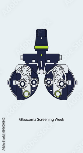 Innovative Illustration of Ophthalmic Medical Device for Glaucoma Screening Awareness Campaign
