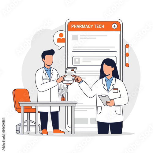 Innovative Pharmacy Tech Concept Illustrating Modern Healthcare and Digital Collaboration