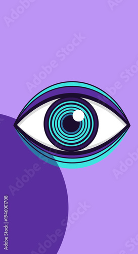 Intriguing Graphic Eye Artwork: A Contemporary Illustration With Vibrant Colors and Distinctive