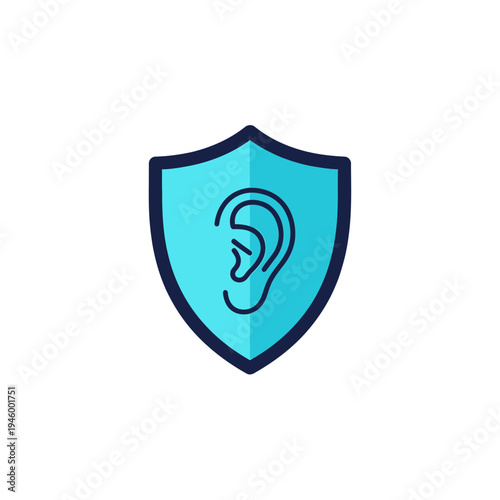Innovative Visual Depiction of Auditory Security And Protection With Shield Symbol