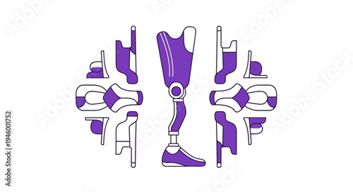 Innovative Prosthetic Leg Design With Geometric Shapes And Modern Aesthetics