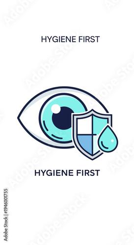 Innovative Visual Depiction of Eye Health and Protection Emphasizing Hygiene and Safety