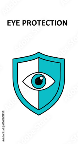 Innovative Visual Depiction of Eye Safeguarding and Vision Security, Modern Shield Emblem Design