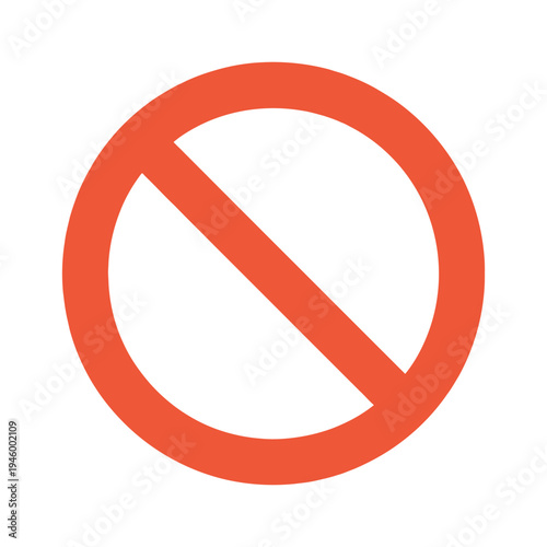 A red prohibition sign on a white background indicating do not or forbidden