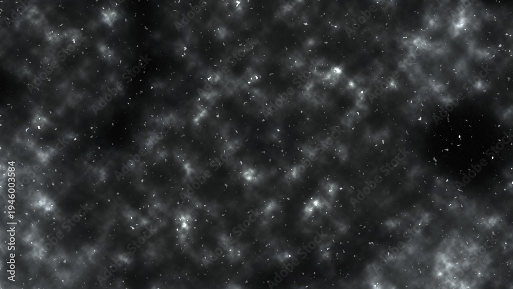 Fototapeta premium Ethereal monochromatic grey mist stretching across a black starry void.