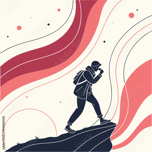 vector illustration of a young man