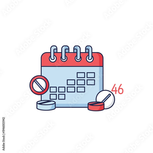 Medical Calendar Icon Depicting Medication Schedule And Dosage For Healthcare Purposes