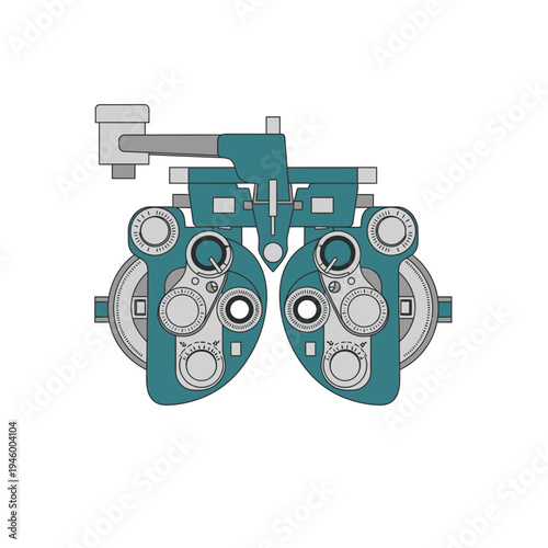 Medical Diagnostic Tool: A Detailed Illustration of an Eye Examination Device for Vision Assessment
