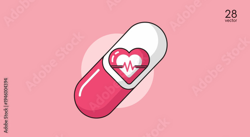 Medical Concept Illustrating Healthcare Solutions and Health Support with a Capsule Element