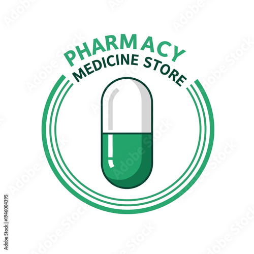 Medical Emblem Depicting Pharmacy and Medicine Store for Healthcare and Wellness Services