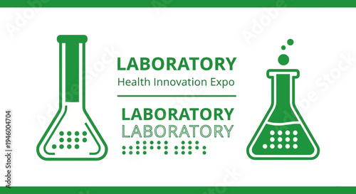 Laboratory Health Innovation Expo Design Showcasing Scientific Beakers and Innovative Concepts