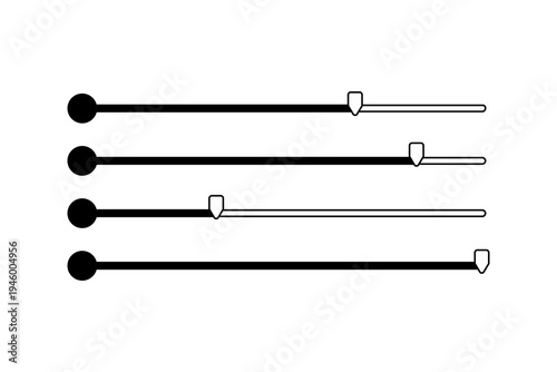 Horizontal slider controls with circular handles representing audio adjustment and level regulation interface.