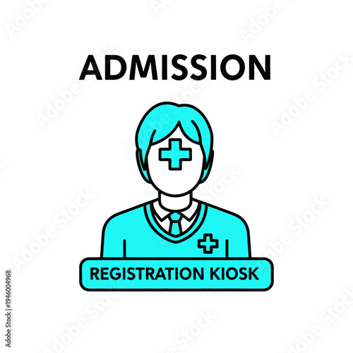 Medical Admission Process Concept: Registration Kiosk Featuring A Healthcare Professional