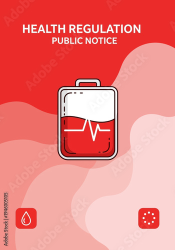Medical Announcement Illustration: Health Regulation Public Notice with Modern Graphic Design