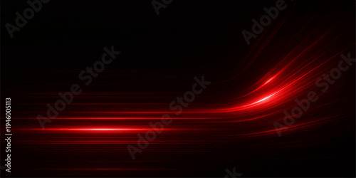 Abstract red background with glowing rays and orange fire waves creates a bright energy motion design featuring a dark flare pattern for an artistic wallpaper backdrop