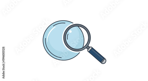 Magnifying Glass Illustration on a White Background for Searching and Discovery