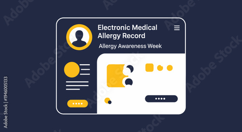 Medical Application Interface Displaying Electronic Allergy Record Information and Data