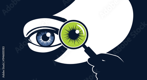 Magnifying Insight: An Illustrative Depiction of Observation and Analytical Focus